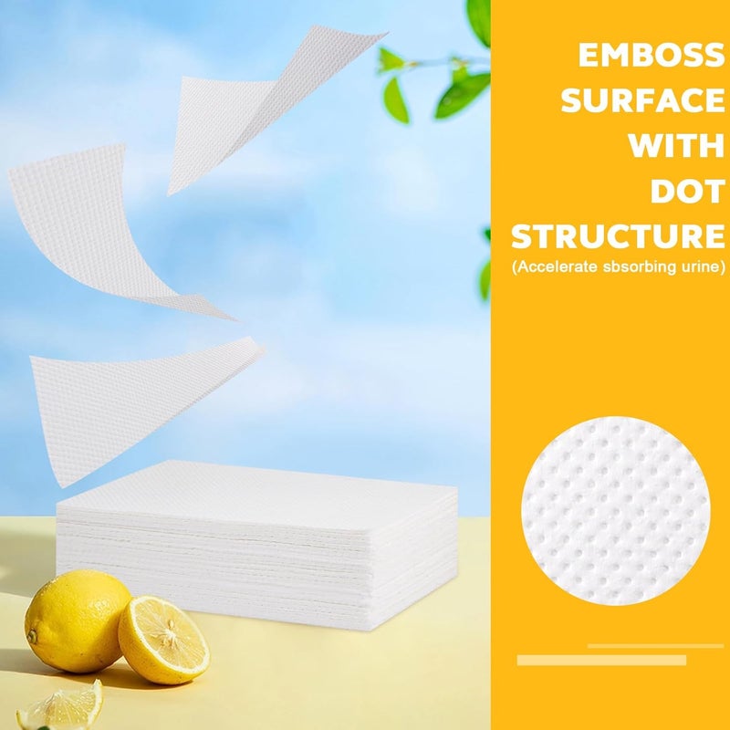 OUMEE 100 PCS Lemon Scented Absorbent Commode Pads for Bedside Commode Bucket, Commode Liner Pads with Absorbent Gel, Potty Liner Pads for Adults Seniors Portable Toilet Pad Bedpans - Image 3